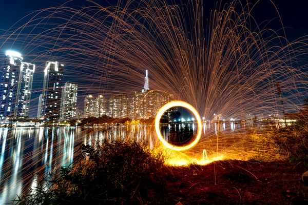 long exposure light painting