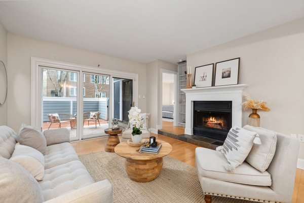 staged condo living room