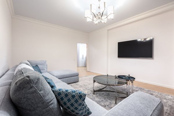 styled living room rug